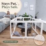 Transparent Indoor Dog Playpen with Safety Lock, Indoor Dog Fence for Small & Medium Pets | Secure, Stylish, Easy Clean Play Pen for Dogs & Pets with Scratch Resistant Panels (24''H,White, 10 Panel) - Image 4