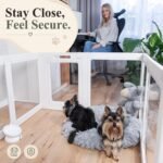 Transparent Indoor Dog Playpen with Safety Lock, Indoor Dog Fence for Small & Medium Pets | Secure, Stylish, Easy Clean Play Pen for Dogs & Pets with Scratch Resistant Panels (24''H,White, 10 Panel) - Image 5