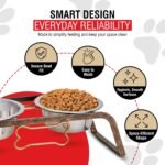 Loving Pets Elevated Dog Bowls – Raised Stainless Steel Dog Bowls with Steel Stand – Non-Skid, No Spill Feeder for Small, Medium & Large Dogs – Easy to Clean, Durable Raised Dog Feeding Station - Image 5
