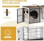 Hzuaneri 39.3" L Dog Crate Furniture Indoor Dog Kennel with Barn Door - Image 5