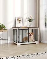 Hzuaneri 39.3" L Dog Crate Furniture Indoor Dog Kennel with Barn Door - Image 7