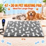 Bestio Extra Large Dog Heating Pad,47x30 in Heated Dog Bed with Constant Heat & Auto Modes，MET&UL Certified Pet Heating Pad with Soothing Warmth,Chew-Resistant Cord,Waterproof Washable Cover-Gray - Image 3