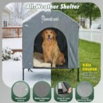 Pawaboo 47" XL Dog House Outdoor Weatherproof, with Breathable Mesh Windows - Image 3