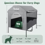 Pawaboo 47" XL Dog House Outdoor Weatherproof, with Breathable Mesh Windows - Image 5