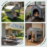 Pawaboo 47" XL Dog House Outdoor Weatherproof, with Breathable Mesh Windows - Image 6