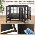 VERIFURTY 24" Heavy Duty Dog Crate for Small Dogs, Metal Kennel Indoor - Image 3