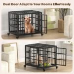 VERIFURTY 24" Heavy Duty Dog Crate for Small Dogs, Metal Kennel Indoor - Image 4