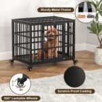 VERIFURTY 24" Heavy Duty Dog Crate for Small Dogs, Metal Kennel Indoor - Image 6