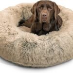 Best Friends by Sheri Original Calming Donut Dog Bed, Taupe, Large, 36″