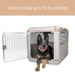 SportPet Designs Collapsible Medium Pet Travel Carrier (Tan), Hard-Sided Kennel for Medium Dogs, Puppies, Cats, Kittens, Animals up to 50lbs, Washable Home & Outdoor Pet Crate, 30.6"L x 22"W x 23.25"H - Image 4