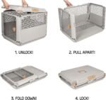 SportPet Designs Collapsible Medium Pet Travel Carrier (Tan), Hard-Sided Kennel for Medium Dogs, Puppies, Cats, Kittens, Animals up to 50lbs, Washable Home & Outdoor Pet Crate, 30.6"L x 22"W x 23.25"H - Image 6