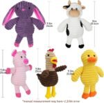 PrimePets Dog Toys, 5 Pack, Plush Dog Squeaky Toys, Assortment Value Bundle Animal Pet Toy for Small Medium Large Dogs, Stuffed Puppy Chew Toy - Image 5