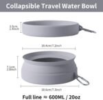 SLSON Spill Proof Dog Water Bowl for Cars,Collapsible No Splash Dog Travel Bowls Integrated Molding Portable Pet Bowl for Vehicle Road Trip Truck,RV,SUV,Boat Accessories (Cold Grey) - Image 5