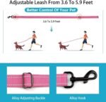 Reflective Dog Collar and Leash Set with Safety Locking Buckle Nylon Pet Collars Adjustable for Small Medium Large Dogs 3 Sizes(Hotpink&S) - Image 3