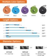 Long Dog Leash for Dog Training 10FT 16FT/30FT/50FT/100FT, Reflective Threads Rope Dog Leash, Heavy Duty Dog Lead for Large Medium Small Dogs Walking Playing, Camping, or Yard - Image 3