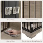 Dog Crate Furniture 47" Wooden Dog Kennels for Dogs Indoor with a Removable Divider for Large/Medium/Small Dogs, 2 Storage Drawers and Large Tabletop Dog Cages Double Doors Dog House, Rustic - Image 5