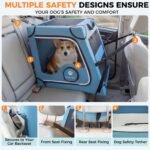 Snagle Paw Portable Dog Crate for Car Travel,Metal Frame Pet Crate,Pet Carrier for Car Back Seat Secures with Headrest Strap and Seatbelt,M - Image 6