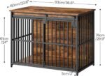 HOOBRO Dog Crate Furniture, 36.6" Heavy Duty Dog Kennel with Sliding Barn Door, Wooden Dog Cage Indoor, Decorative Side End Table for Small/Medium Dogs, Rustic Brown and Black FG162GW03G1 - Image 3