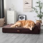 KOPEKS Orthopedic Memory Foam Dog Bed 7" Inch Thick Extra Large Dog Bed With Pillow Brown 50"x34"x10" Includes Waterproof Liner & Durable Removable Cover With Smart Design - Image 3