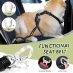 SlowTon Dog Seat Belt and Harness for Car, 2 in 1 Seatbelt Buckle, R M - Image 3