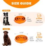 Outward Hound Fun Feeder Slo Bowl Dog Slow Feeder, Swirl, Orange, 8.8" - Image 5