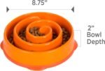 Outward Hound Fun Feeder Slo Bowl Dog Slow Feeder, Swirl, Orange, 8.8" - Image 7