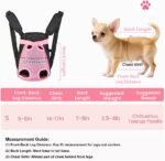 Inspack Dog Backpack Carrier/Cat Carrier, Adjustable Pet Front Carriers Travel Bag for Puppy Medium Dogs, Legs Out, Soft Ventilated Doggie Chest Carry Backpacks for Hiking/Camping, 2.5-4 lbs, Pink - Image 3