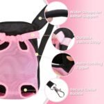 Inspack Dog Backpack Carrier/Cat Carrier, Adjustable Pet Front Carriers Travel Bag for Puppy Medium Dogs, Legs Out, Soft Ventilated Doggie Chest Carry Backpacks for Hiking/Camping, 2.5-4 lbs, Pink - Image 5