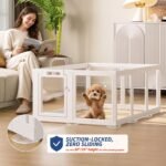 Clear Acrylic Dog Playpen Indoor Pet Pen, 24" H, White, 12 Panels - Image 4