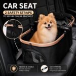 Dog Strollers for Small Dogs and Cats, 3-in-1 Pet Stroller with Removable Carrier, 4 Wheels One-Hand Fold Travel Carriage with Storage, Cup Holder and Car Seat, Black - Image 7