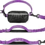 iYoShop Hands Free Dog Leash with Zipper Pouch, Large, 25-120 lbs, Purple