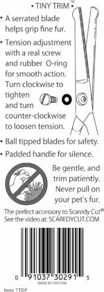 Tiny Trim 4.5" Ball-Tipped Scissor for Dog, Cat and all Pet Grooming - Ear, Nose, Face & Paw - Scaredy Cut's small Safety Scissor Blue - Image 3