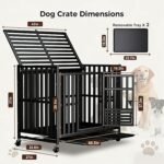 Heavy Duty Dog Crate, 43'' Large Indestructible Cage for High-Anxiety Dogs - Image 8
