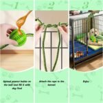 Engaging Chew Toys for Dogs - Puppy Crate Training Aids, Puzzle Treat Dispenser with Rope Ball for Reducing Stress and Anxiety, Compatible with Peanut Butter Treats (Green) - Image 3