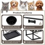 Elevated Dog Bowls with Slow Feeder for Large Dogs – Adjustable Raised Stand with 2 Stainless Steel Bowls & Spill-Proof Mat, Non-Slip Dog Feeder for Large & Medium Dogs (Black) - Image 4