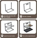 Elevated Dog Bowls with Slow Feeder for Large Dogs – Adjustable Raised Stand with 2 Stainless Steel Bowls & Spill-Proof Mat, Non-Slip Dog Feeder for Large & Medium Dogs (Black) - Image 6