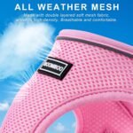 Dog Harness with Leash Set, Step-in Adjustable Puppy Pet Vest, Pink XS - Image 5