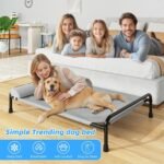 Simple Trending Elevated Dog Bed for Large Dogs, 44.5" x 31", Grey - Image 3