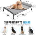 Simple Trending Elevated Dog Bed for Large Dogs, 44.5" x 31", Grey - Image 6