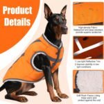 Reflective Dog Hunting Vest, High-Visibility Blaze Orange Dog Jacket, XL - Image 2