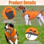 Reflective Dog Hunting Vest, High-Visibility Blaze Orange Dog Jacket, XL - Image 4