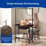 32 Inch Adjustable Dog Grooming Table with Drawer & Non-slip Removable Mat - Image 6