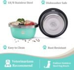Large Dog Water Bowl 2 Pack, 1.3 Gallons 170oz Stainless Steel Extra Large Dog Food Bowl for Big Giant Dogs, Black - Image 3