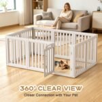 Dog Playpen Indoor,Puppy Playpen,White 23.6" H, 10 Panels - Image 7
