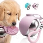 Portable Dog Water Bottle with Bowl, 10oz Leak-Proof Stainless Steel Dog Travel Water Bottle, BPA-Free Pet Water Dispenser for Small & Medium Dogs, Walking, Hiking & Outdoor Travel (Pink)