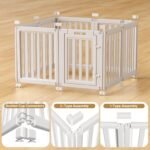 Dog Playpen Indoor,Puppy Playpen,White 23.6" H, 8 Panels - Image 5