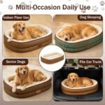 Dog Bed with Reusable Potty Pad - 44" x 32" x 7.0" Brown - Image 4