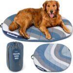 Travel Dog Bed, 42x30in, Foldable & Packable with Carry Bag, Blue