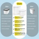 LEAWALK 12 Lbs Airtight Dog Cat Pet Food Storage Container PopTop White - Image 7