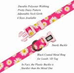 Dog Collar and Leash Set, Cute Pink Daisy Pattern, Polyester Material, 5ft Leash, for Small Dogs.(S, Daisy Set) - Image 4